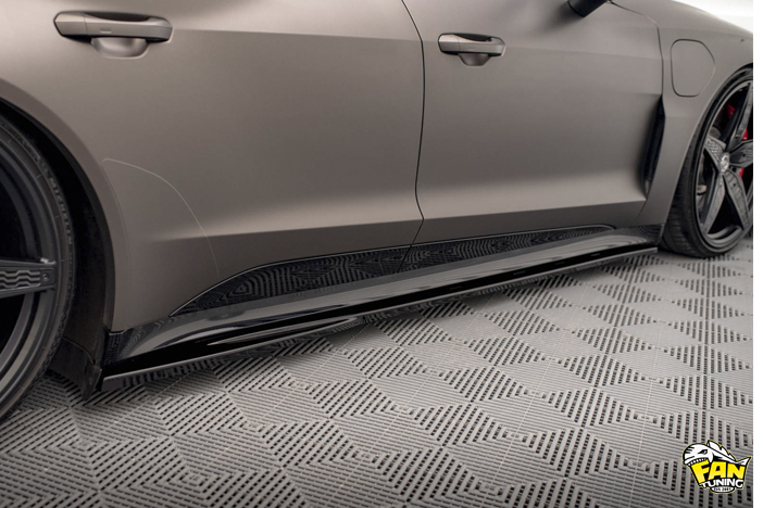 Сплитеры под пороги Ауди (Audi) E-Tron GT RS вариант 1