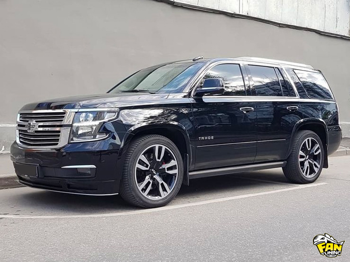 Спойлер переднего бампера на Шевроле Тахо 4 (Chevrolet Tahoe 4) 2014-2020