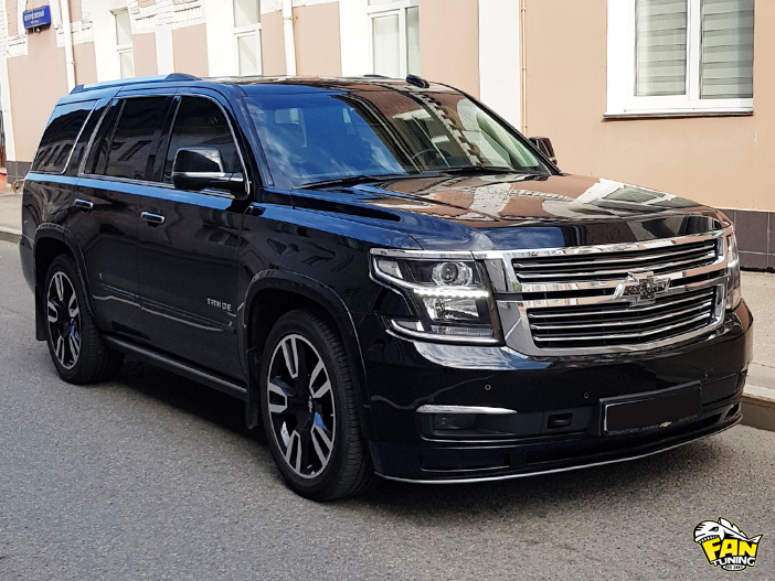 Спойлер переднего бампера на Шевроле Тахо 4 (Chevrolet Tahoe 4) 2014-2020