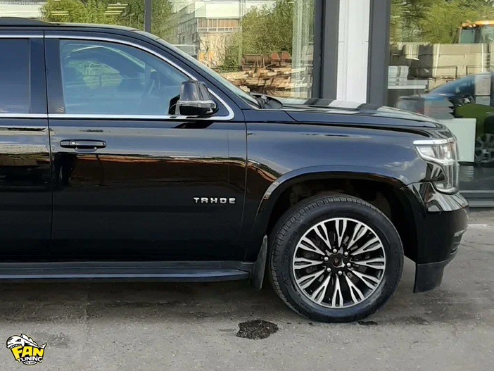 Спойлер переднего бампера на Шевроле Тахо 4 (Chevrolet Tahoe 4) 2014-2020