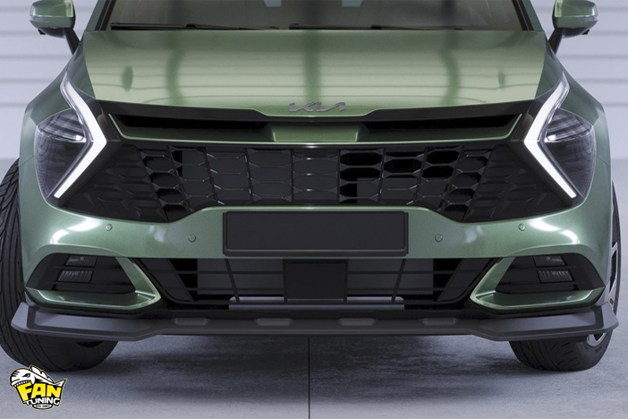 Накладка (губа) переднего бампера на КИА Спортейдж (KIA Sportage) NQ5 2021+ со стандартными бамперами