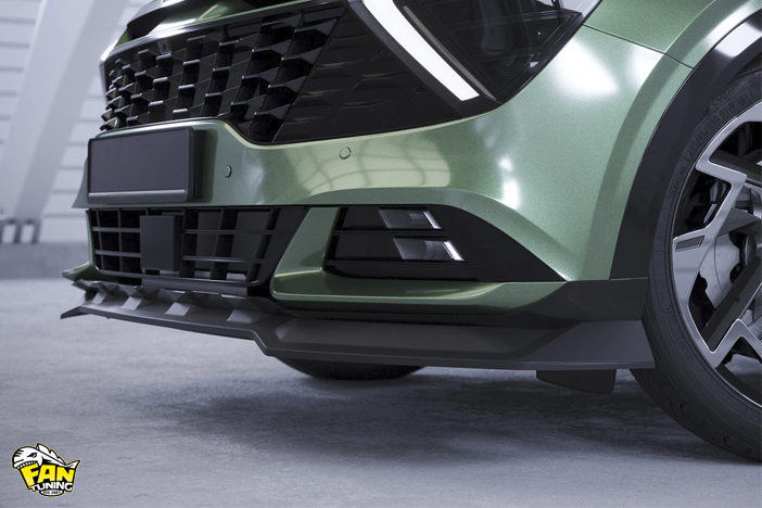 Накладка (губа) переднего бампера на КИА Спортейдж (KIA Sportage) NQ5 2021+ со стандартными бамперами