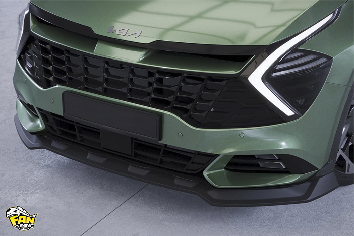 Накладка (губа) переднего бампера на КИА Спортейдж (KIA Sportage) NQ5 2021+ со стандартными бамперами