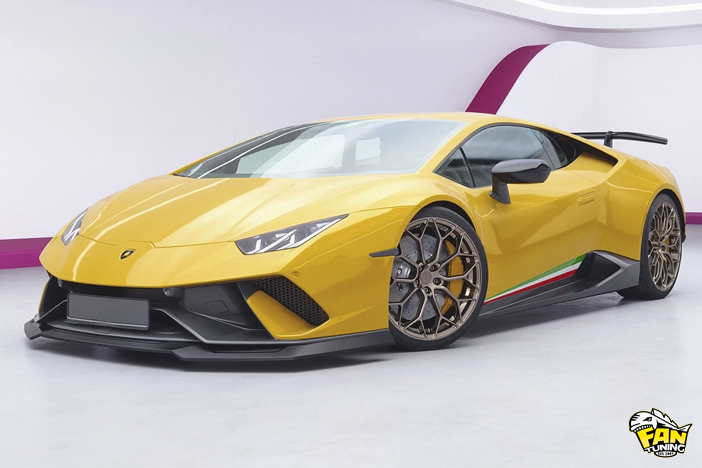 Спойлер (губа) переднего бампера на Ламборгини Хуракан (Lamborghini Huracan) Perfomante