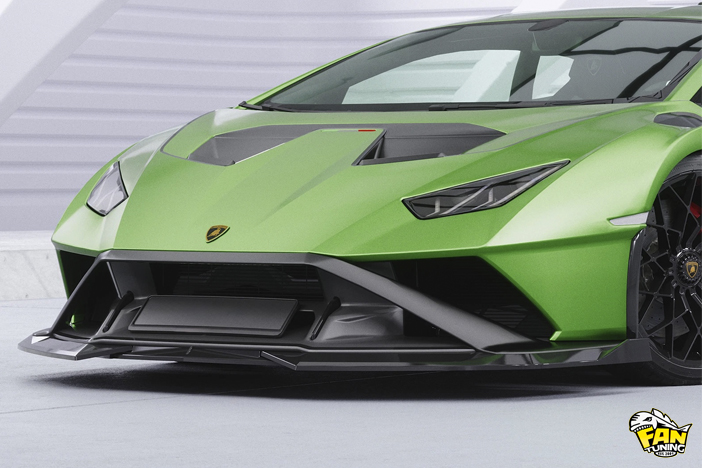 Спойлер (губа) переднего бампера на Ламборгини Хуракан (Lamborghini Huracan) STO