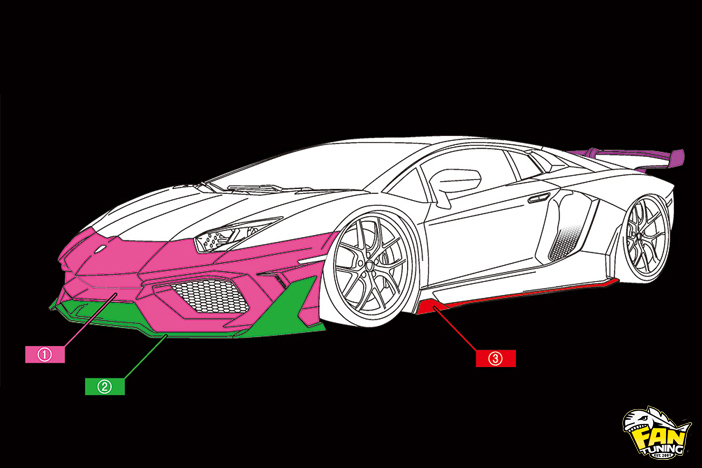 Аэродинамический обвес GT от японского тюнинг-ателье AimGain на Ламборгини Авентадор (Lamborghini Aventador)