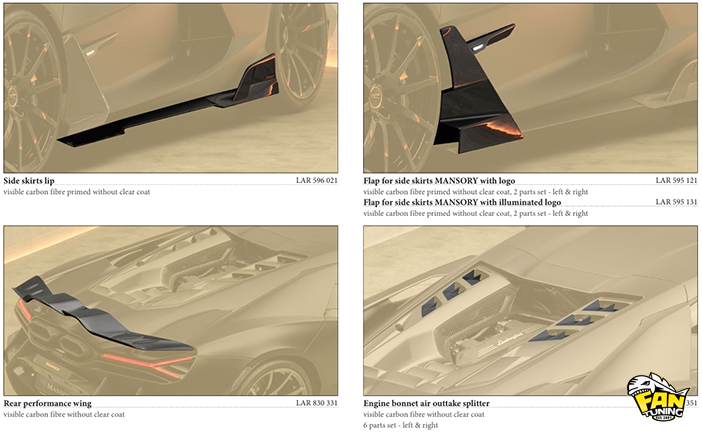 Карбоновый тюнинг на Ламборгини Ревуэлто (Lamborghini Revuelto) от Менсори (Mansory)