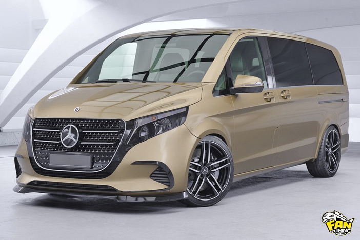 Спойлер переднего бампера на Мерседес (Mercedes) V-Class W447 2024+