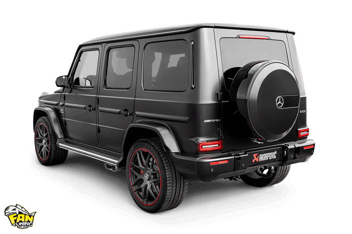 Оригинальная выхлопная система Акрапович (Akrapovic) на Мерседес (Mercedes) G63 W463a