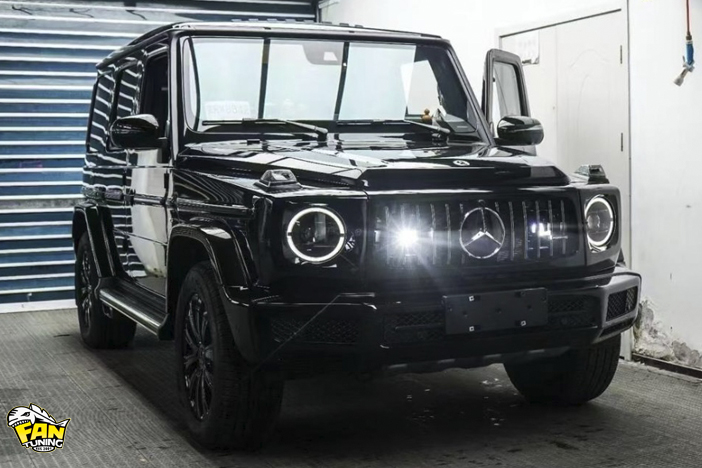 Светодиодные линзы в решетку радиатора на Мерседес (Mercedes) G
