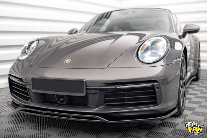 Губа (сплитер) на передний бампер Порше (Porsche) 911 Carrera 4S 992