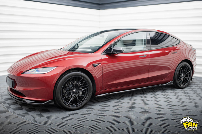 Аэродинамический обвес V.1 на Теслу (Tesla) Model 3 Project Highland MK4 Facelift (рестайлинг) 2023 г.