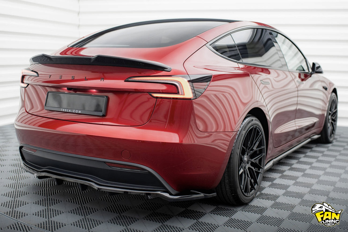 Аэродинамический обвес V.2 на Теслу (Tesla) Model 3 Project Highland MK4 Facelift (рестайлинг) 2023 г.