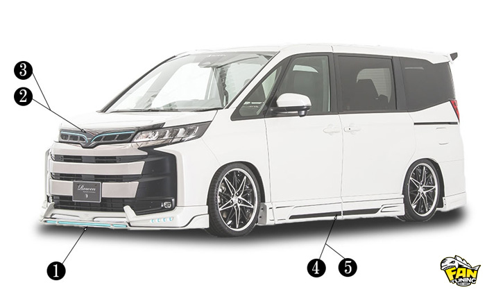 Аэродинамический обвес на Тойоту Ноах (Toyota NOAH) 4 R90 2022+