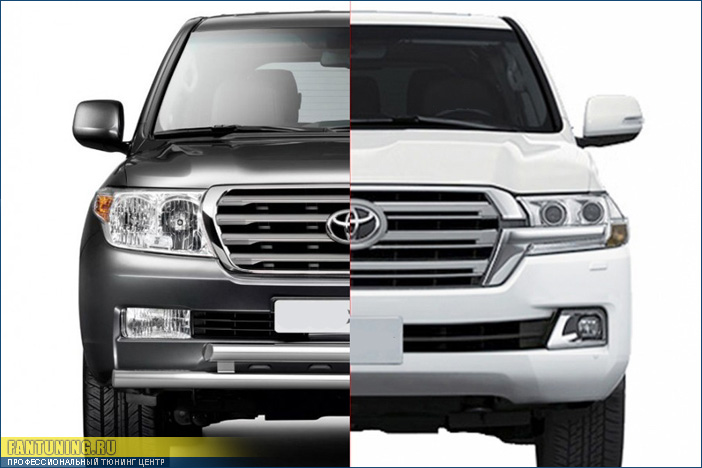 Комплект рестайлинга Тойоты ( Toyota ) Land Cruiser 200 2007-2015 годов выпуска в авто 2016 модельного года.