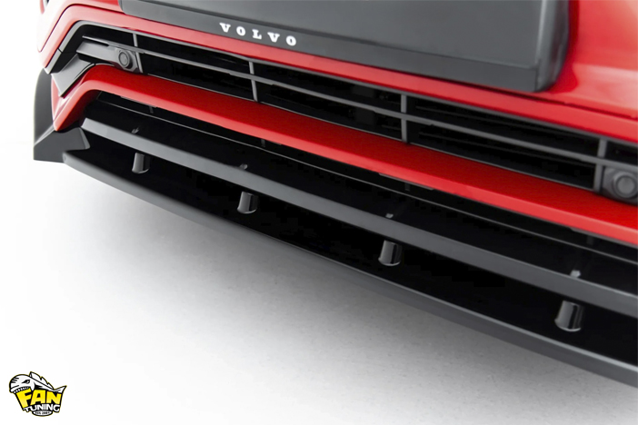Сплиттер переднего бампера на Вольво (Volvo) XC90 R-Design 2014-2019 г.в.