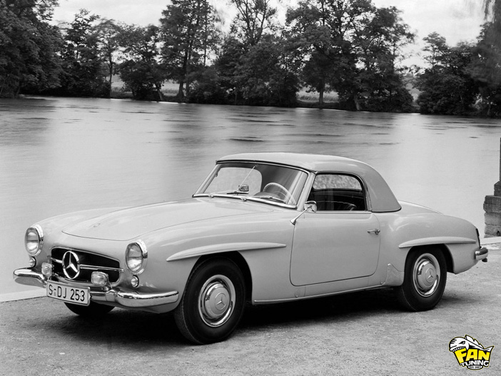 Кабриолетный тент и потолок на Мерседес (Mercedes) 190SL Cabrio 1955-1963 годов выпуска