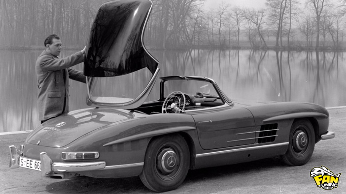 Кабриолетный тент и потолок на Мерседес (Mercedes) 300SL Cabrio 1957-1963 годов выпуска