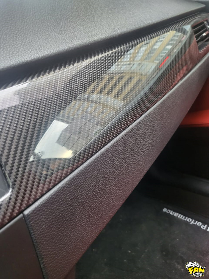 Ламинация настоящим карбоном деталей салона БМВ (BMW) E93