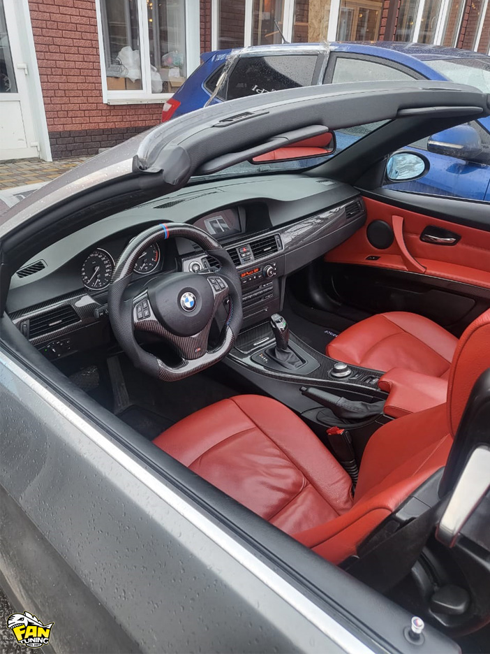 Ламинация настоящим карбоном деталей салона БМВ (BMW) E93