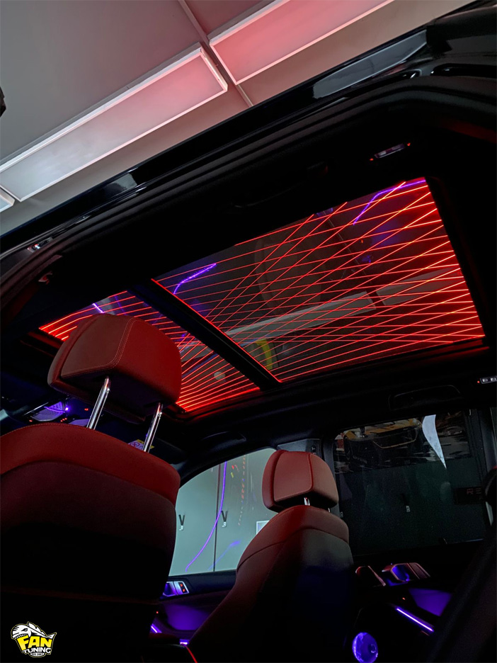 Установка подсветки Sky Lounge (Скай Лаунж) в панорамную крышу БМВ (BMW) X5 G05