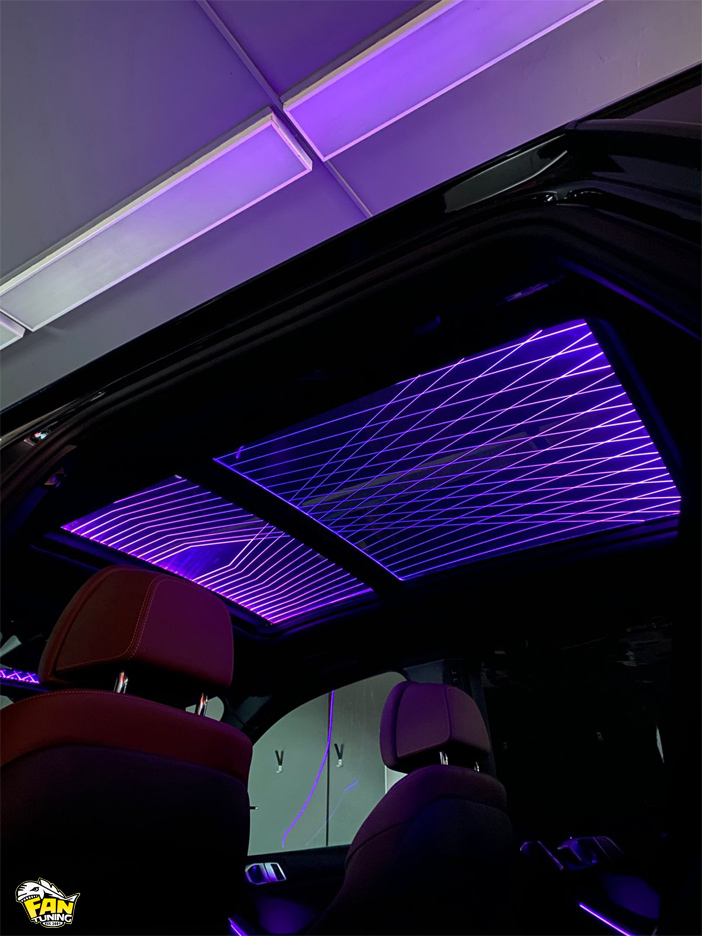 Установка подсветки Sky Lounge (Скай Лаунж) в панорамную крышу БМВ (BMW) X5 G05