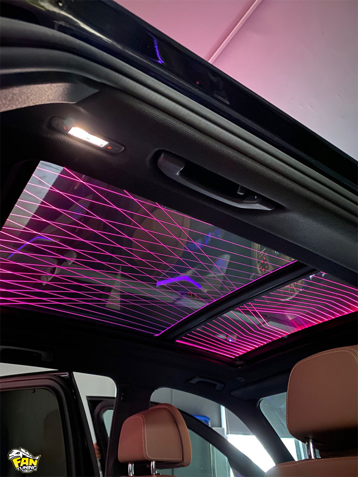 Установка подсветки Sky Lounge (Скай Лаунж) в панорамную крышу БМВ (BMW) X5 G05