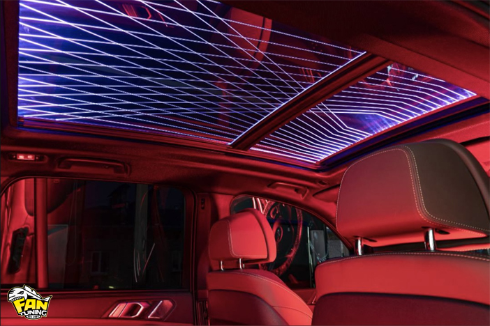 Установка подсветки Sky Lounge (Скай Лаунж) в панорамную крышу БМВ (BMW) X5 G05