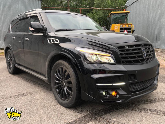 Ремонт бампера Larte Design и оптики на Инфинити (Infiniti) QX80