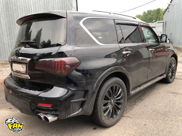 Ремонт бампера Larte Design и оптики на Инфинити (Infiniti) QX80