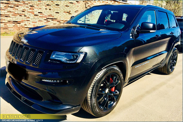 Установка "губы" ОЕМ на бампер Джипа Гранд Чероки ( JEEP Grand Cherokee ) SRT