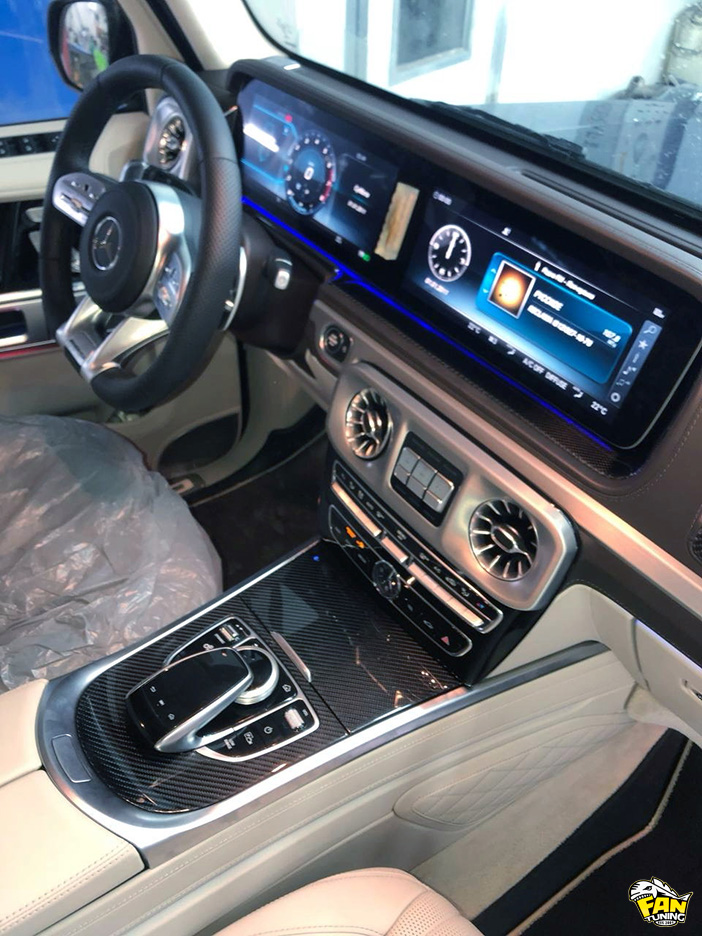 Замена деревянных деталей салона на карбоновые в Мерседесе (Mercedes) G W463a (W464)