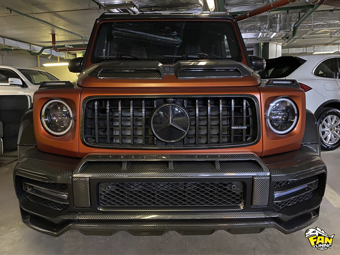 Установка карбонового обвеса Warrior (Воин) на Мерседес (Mercedes Benz) G63 W463a (W464)