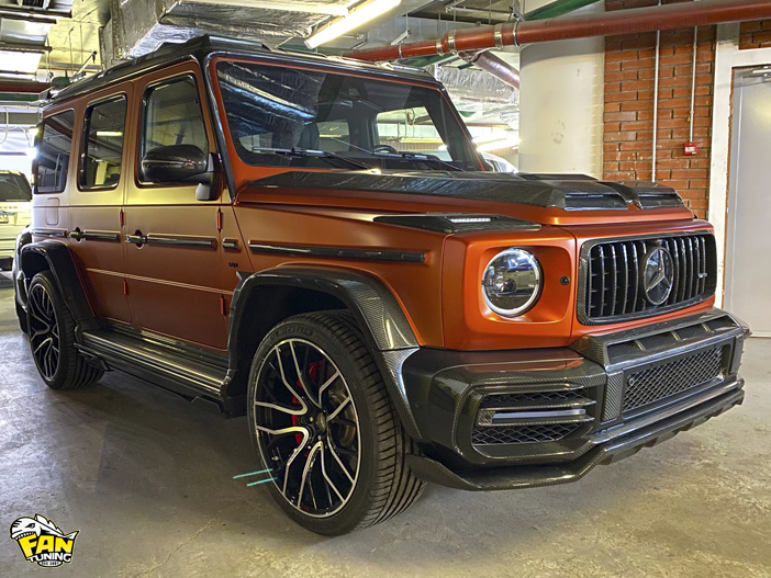 Установка карбонового обвеса Warrior (Воин) на Мерседес (Mercedes Benz) G63 W463a (W464)