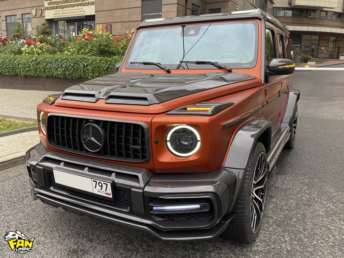 Установка карбонового обвеса Warrior (Воин) на Мерседес (Mercedes Benz) G63 W463a (W464)