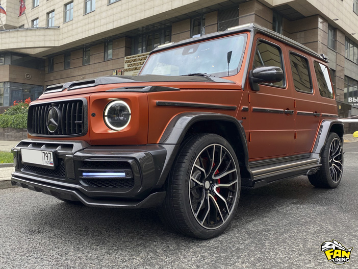 Установка карбонового обвеса Warrior (Воин) на Мерседес (Mercedes Benz) G63 W463a (W464)