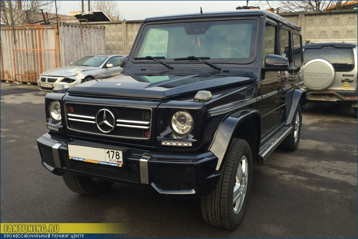 Установка обвеса в стиле AMG G63 на бронированный Мерседес (Mercedes) G500