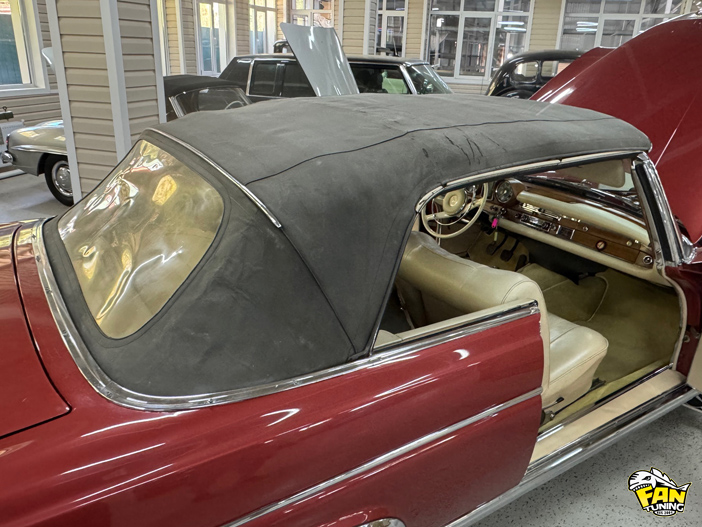 Пошив новой складной крыши (тента кабриолета) на Мерседесе (Mercedes) 220 W111 1965 г.в.