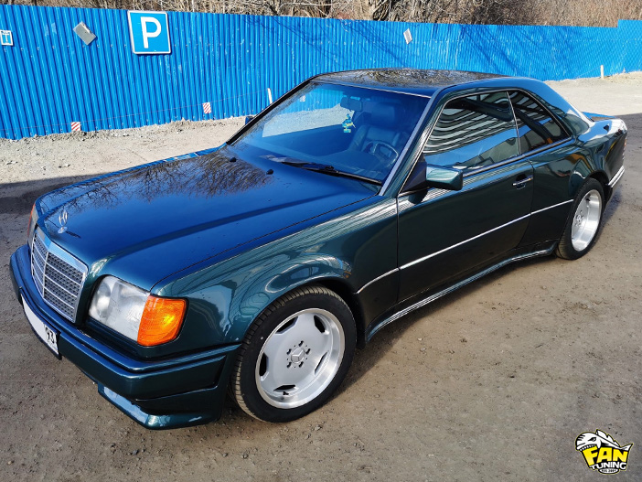 Установка расширенных крыльев и обвеса Хаммер (Hammer) на Мерседес (Mercedes) W124 купе