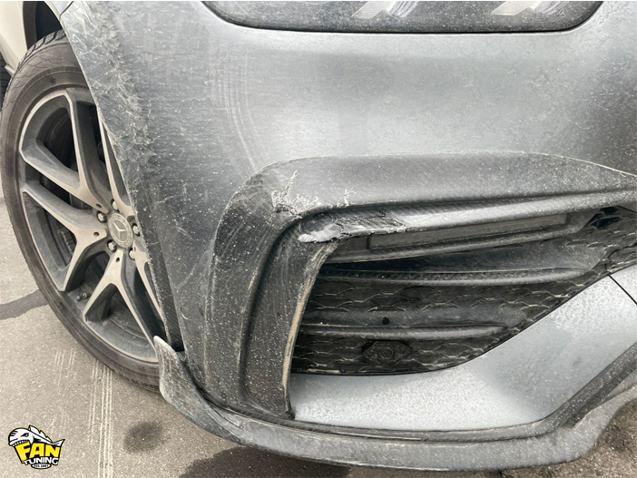 Ремонт карбоновой детали Брабус (Brabus) переднего бампера на Мерседесе (Mercedes Benz) W167 GLE