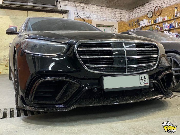 Ремонт карбонового обвеса GT на Мерседесе (Mercedes) S W223