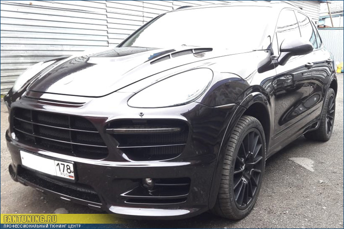 Замена переднего бампера из обвеса Хаманн ( Hamann ) на Порше Кайен ( Porsche Cayenne ) 958