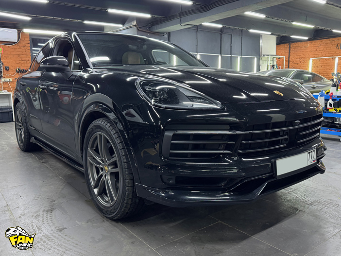 Установка сплиттеров под пороги и диффузора заднего бампера на Порше Кайенн (Porsche Cayenne) Coupe