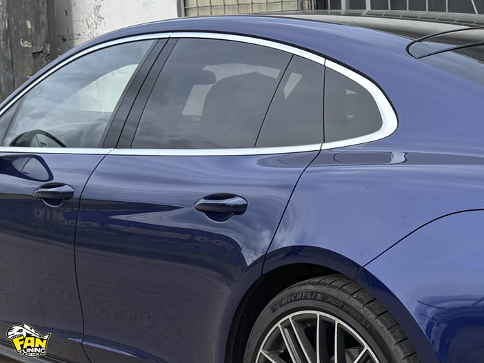 Установка обвеса , антихром и оклейка полиуретановой пленкой Порше Панамера (Porsche Panamera) 972