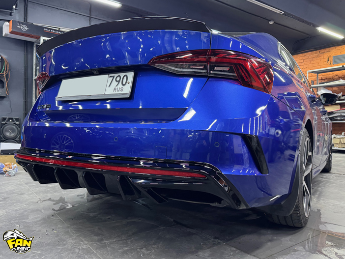 Установка диффузора заднего бампера на Шкоду Октавия РС (Skoda Octavia RS)