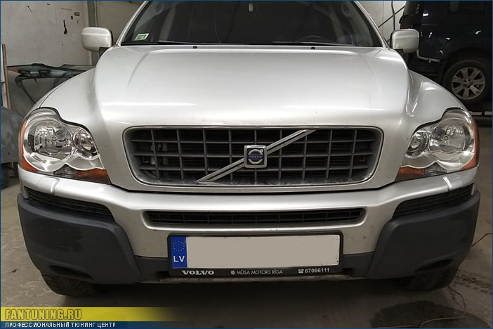 Полировка передней оптики (фар) на Volvo XC90